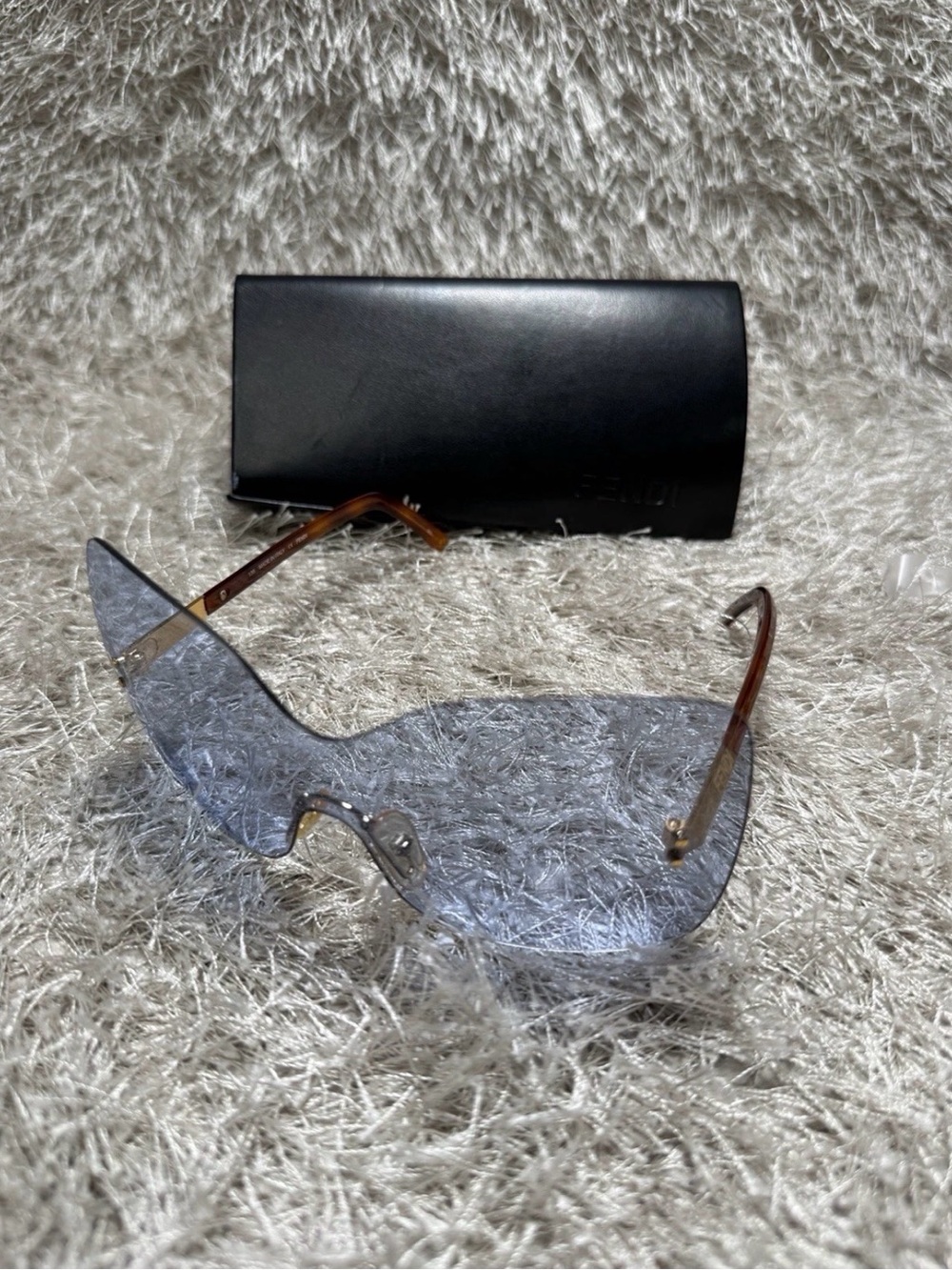 Authentic FENDI Shield Sunglasses FS5273 424-65 Blue 100% UVA and UVB